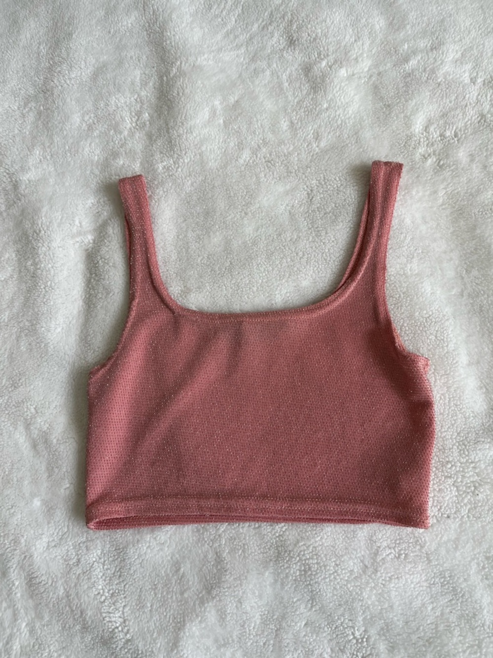 PrettyLittleThing Pink Sparkly Crop Tank Top